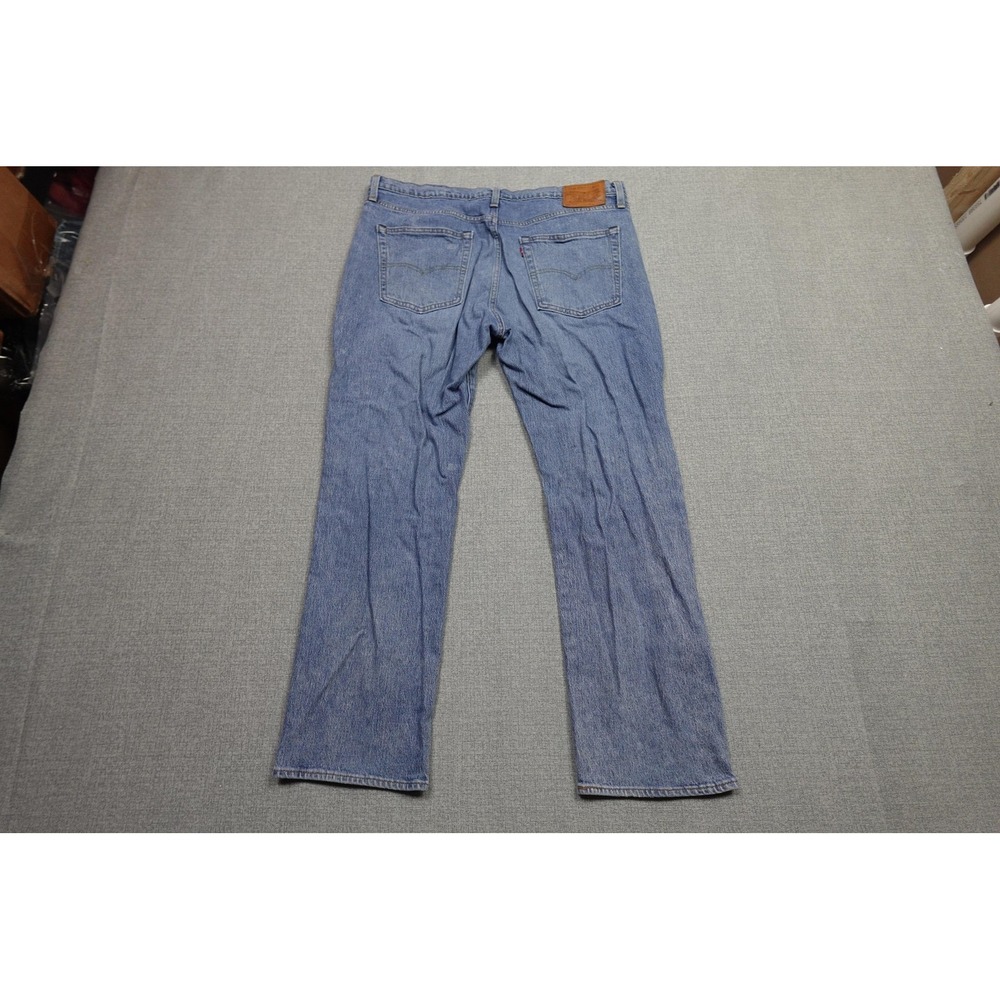 Levi's 514 Regular Fit Jeans Mens 36x30 Blue Medium Wash Straight Big E Premium - Picture 4 of 12